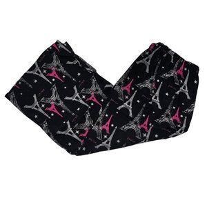 Small Shop Boutique Black Paris Pj Pants Capri Sz 12/14